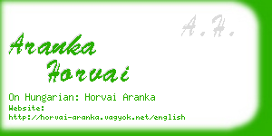 aranka horvai business card